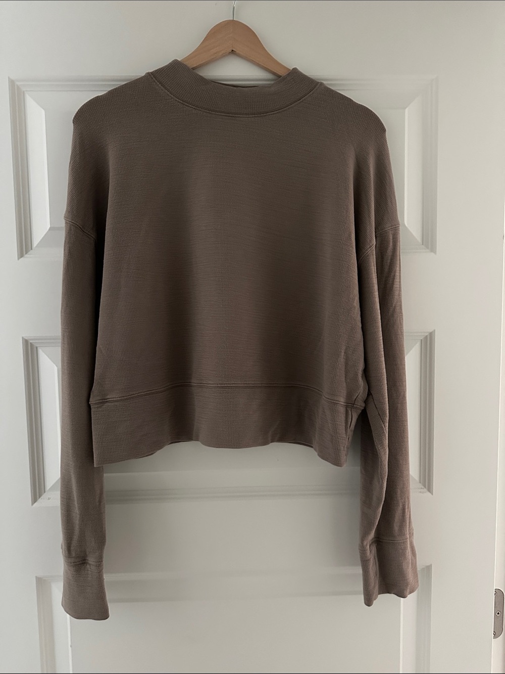 Fabletics Women’s Oversized Mockneck Sweater in Taupe Brown